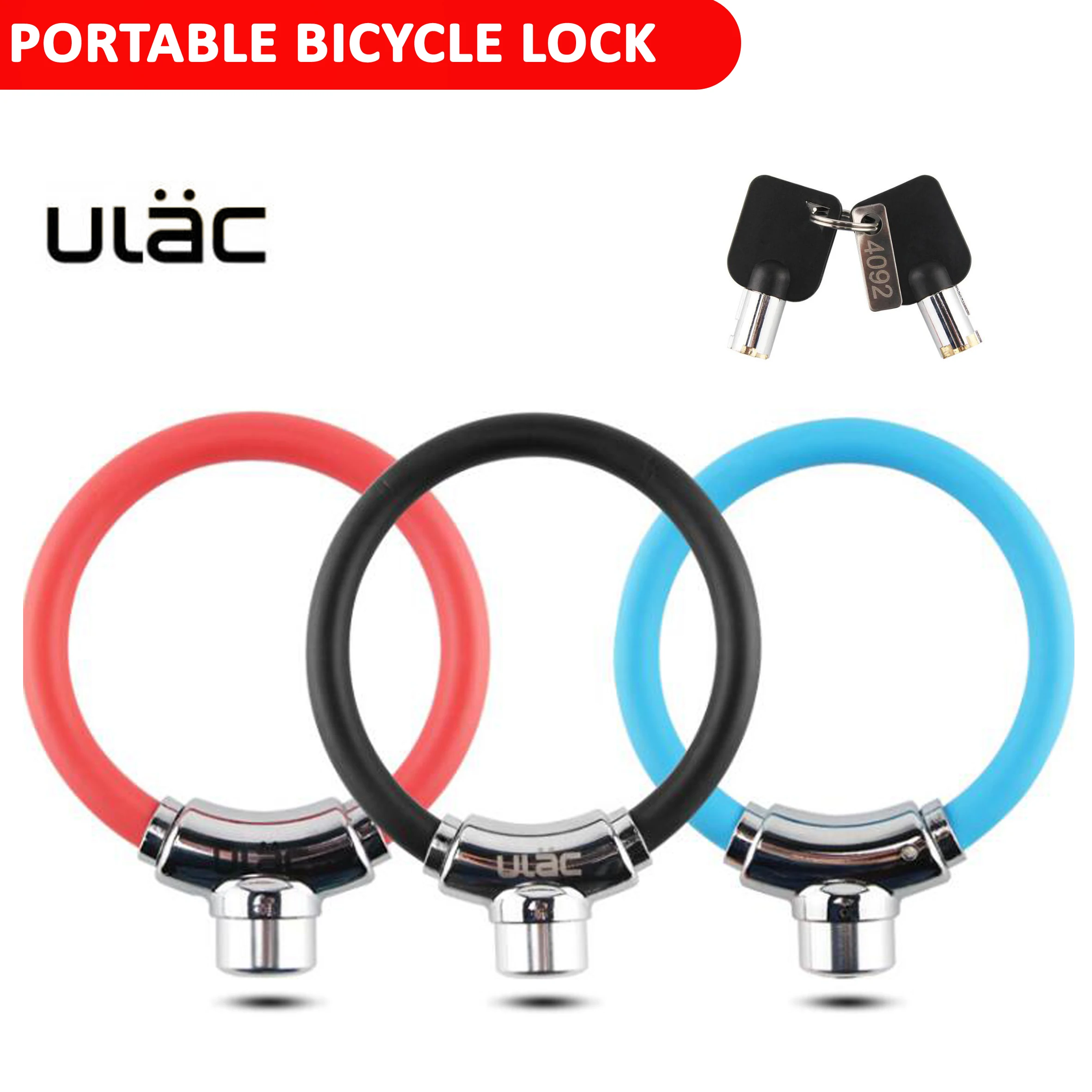 

Ring Lock for Bike, Key and 4 Digital Lock, Anti-Theft, Safe Bicycle Lock, Alloy Cable Lock, Scooter Spare Parts, Accessory