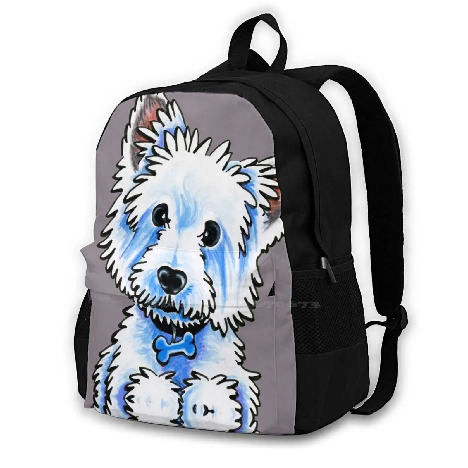 Westie Wesley Fashion Travel Laptop School Backpack Bag Dogs Westie West Highland White Terrier Westie Westie Caricature Westie