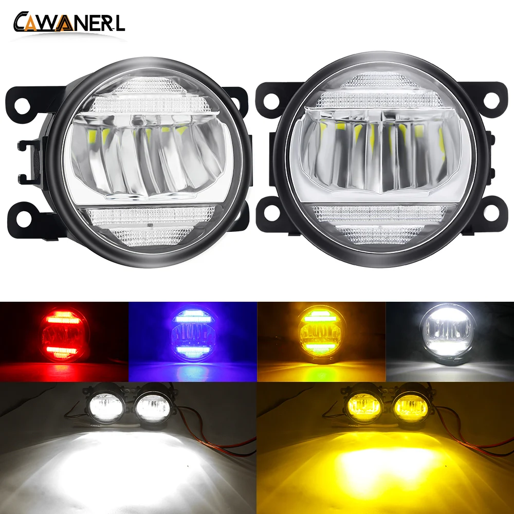 2in1 LED Fog Light + Daytime Running Light For Jeep Cherokee Renegade Compass Car Front Bumper Fog Lamp DRL 30W 8000LM 12V