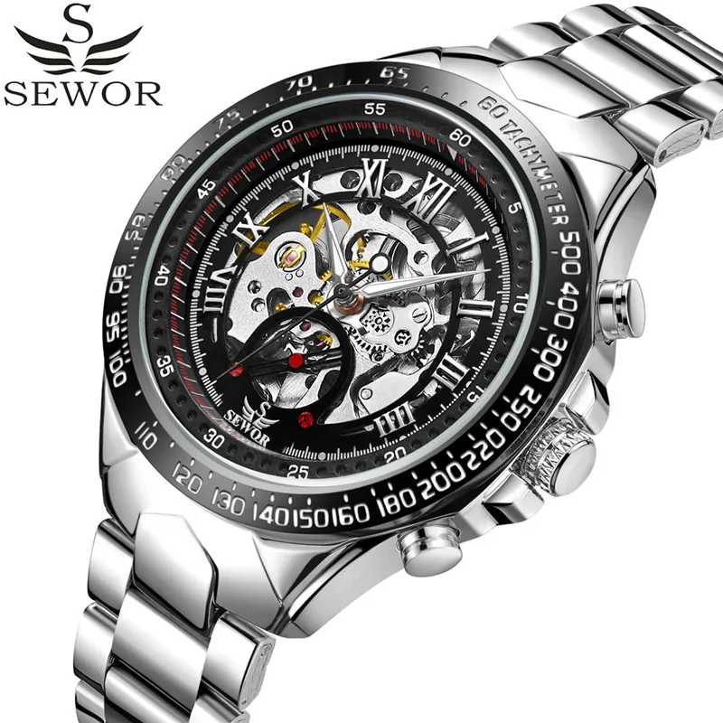 SEWOR Men Watches Men Skeleton Watches Automatic Mechanical Wristwatches Men Sports Watches relogio Masculino horloge man