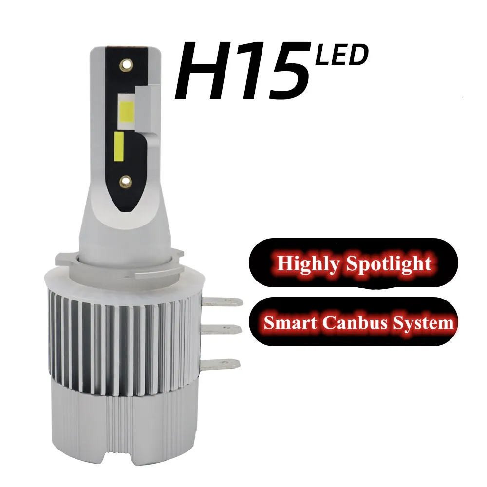 

h15 Headlamp LED for Car Light H15 Bulbs No Error Wireless CSP-3570 Turbo Auto 6500K Bright White 20000LM 55W Canbus 12V