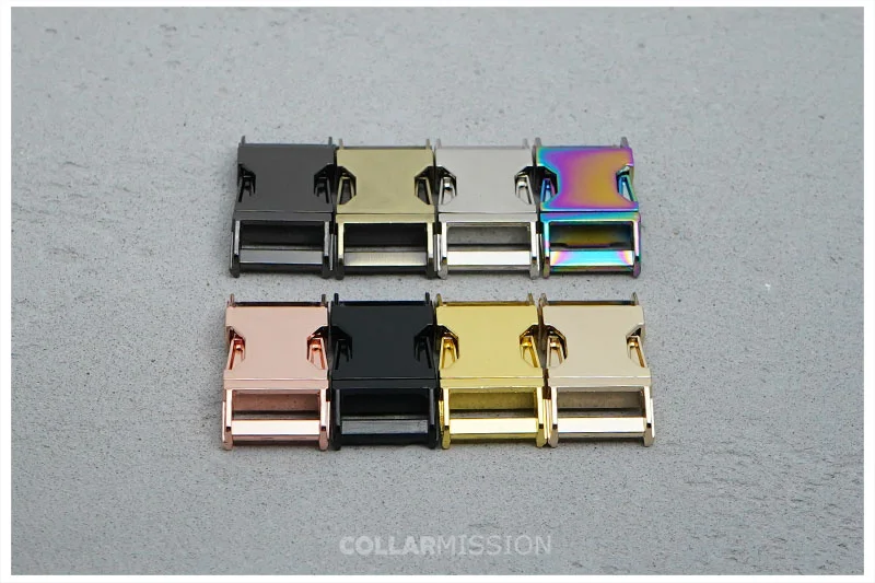 1pc Metal Colorful Side Release Curved Buckles Durable Plated Buckle 10mm, 15mm, 20mm, 25mm Dog Collar Paracord DIY Accessories