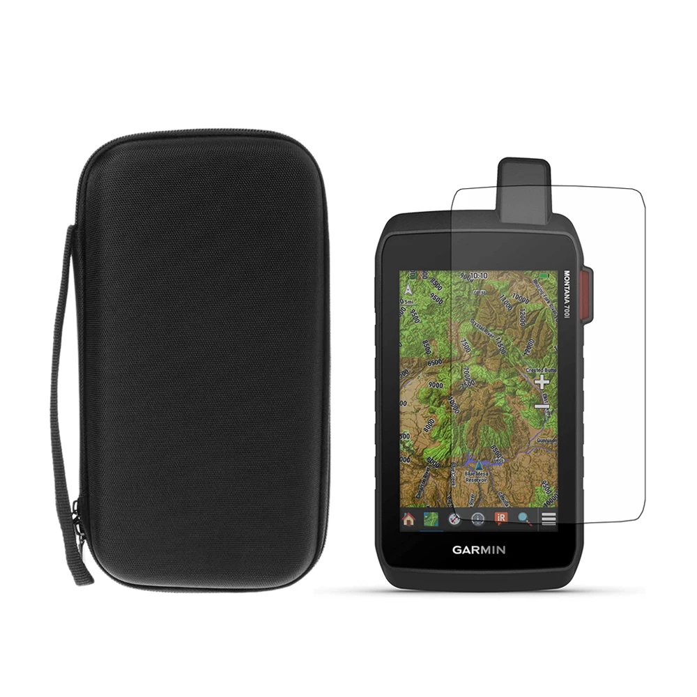 Portable Carrying Pouch Storage Case Bag + Screen Protector Film for Handheld GPS Garmin Montana 750i 750 700 700i Accessories