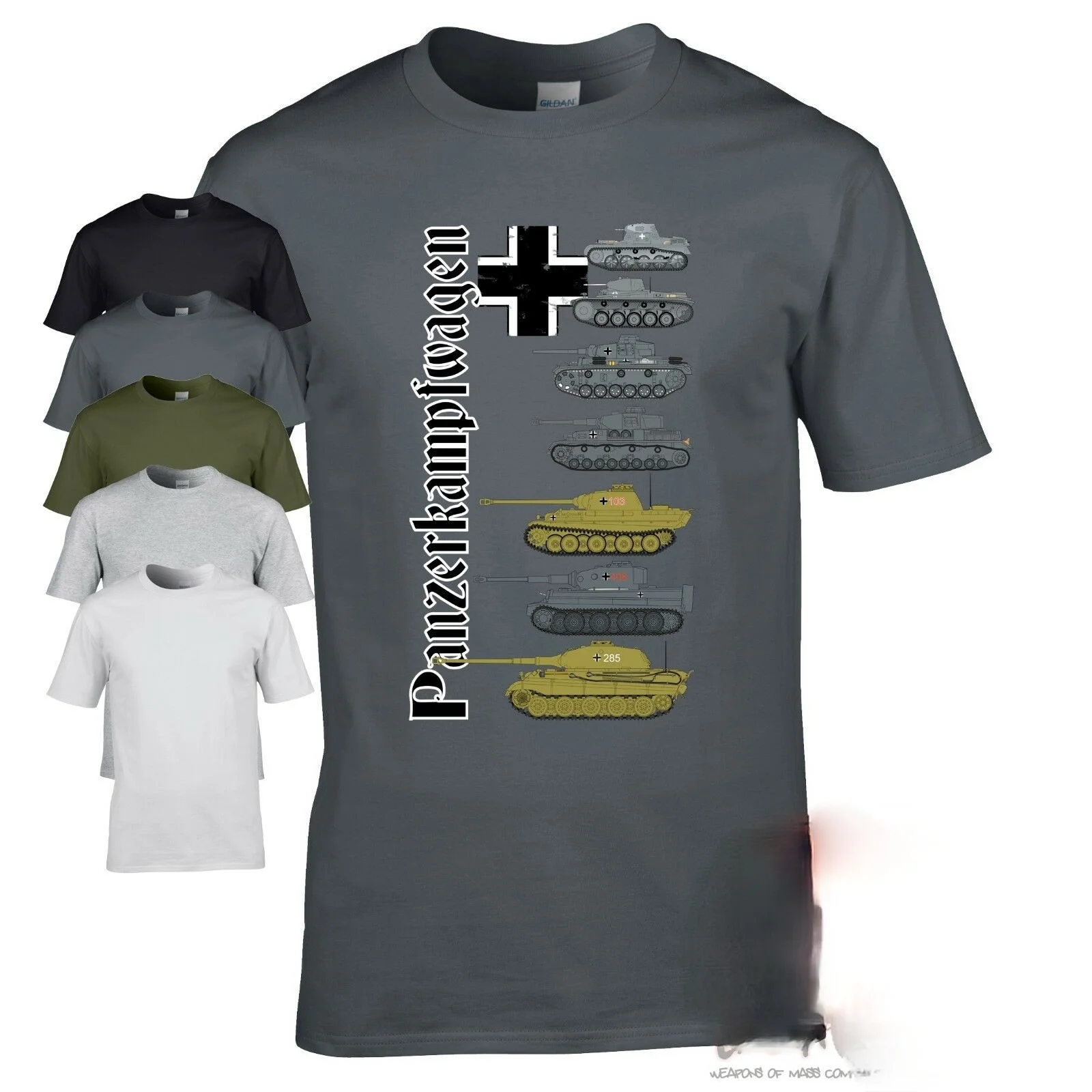 Panzerkampfwagen WW2 German military history Men T-shirt World Tanks armour Tshirt