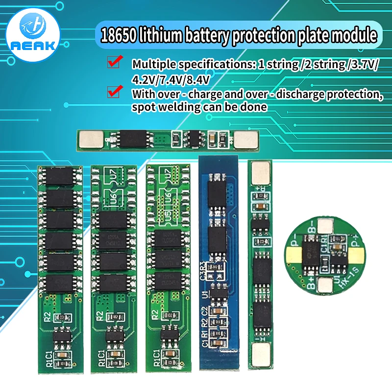 1S 2S li-ion BMS PCM battery protection board 2.5A 5A 10A 15A pcm for 18650 lithium ion li battery