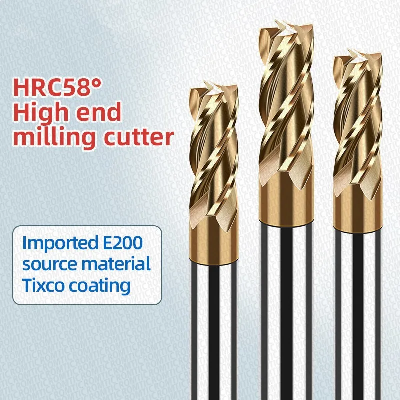 Milling Cutter Alloy Coating Tungsten Steel Tool Cnc Maching HRC58 Endmill ROMTIC Top  Milling Cutter Kit Milling Machine Tools