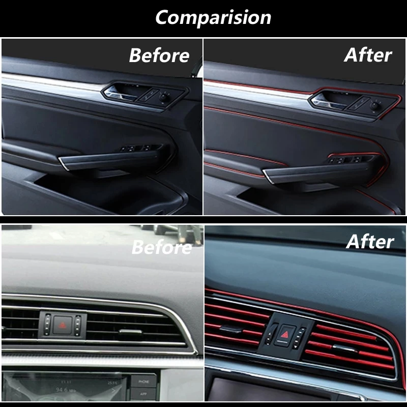 5M/Pcs Universal DIY Car Styling Flexible Interior Decoration Molding Trim Strips Auto Door Edge Sticker Auto Chrome Decor Trim image 5