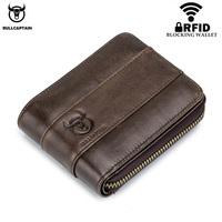 BULLCAPTAIN New Arrival Male RFID Leather Wallet Men Wallet Cowhide Coin Purse Slim Designer Brand Wallet Billetera Para Hombres