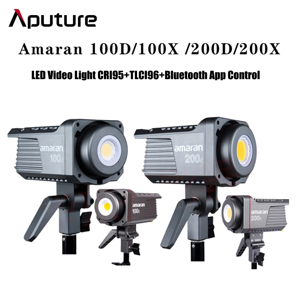 Aputure Amaran 100D 200D 100X 200X LED Video Photography Lighting 2700-6500K Camera Photo Light Compatible-Bluetooth App Control