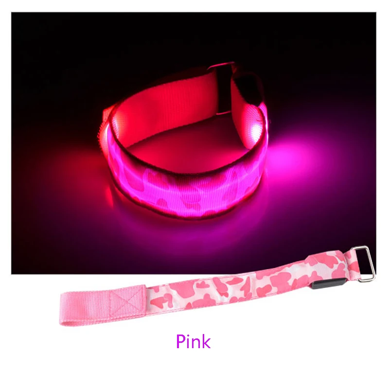 Armbands Night Reflective Wristband LED Bracelet Fashion Unisex Glow Wrist Band Cuff Bracelet Bangle For Adults Kids 50pcs/lot