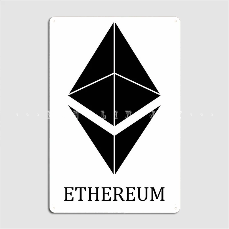 Ethereum Symbol Sign Metal Plaque Poster Wall Decor Party Custom Wall Pub Tin Sign Poster