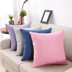 Linen Pillow Cover 1PC Solid Soft Fashion Pillowcase Comfortable Sofa Multicolor Cotton Waist Throw Pillowlip Home Supplies