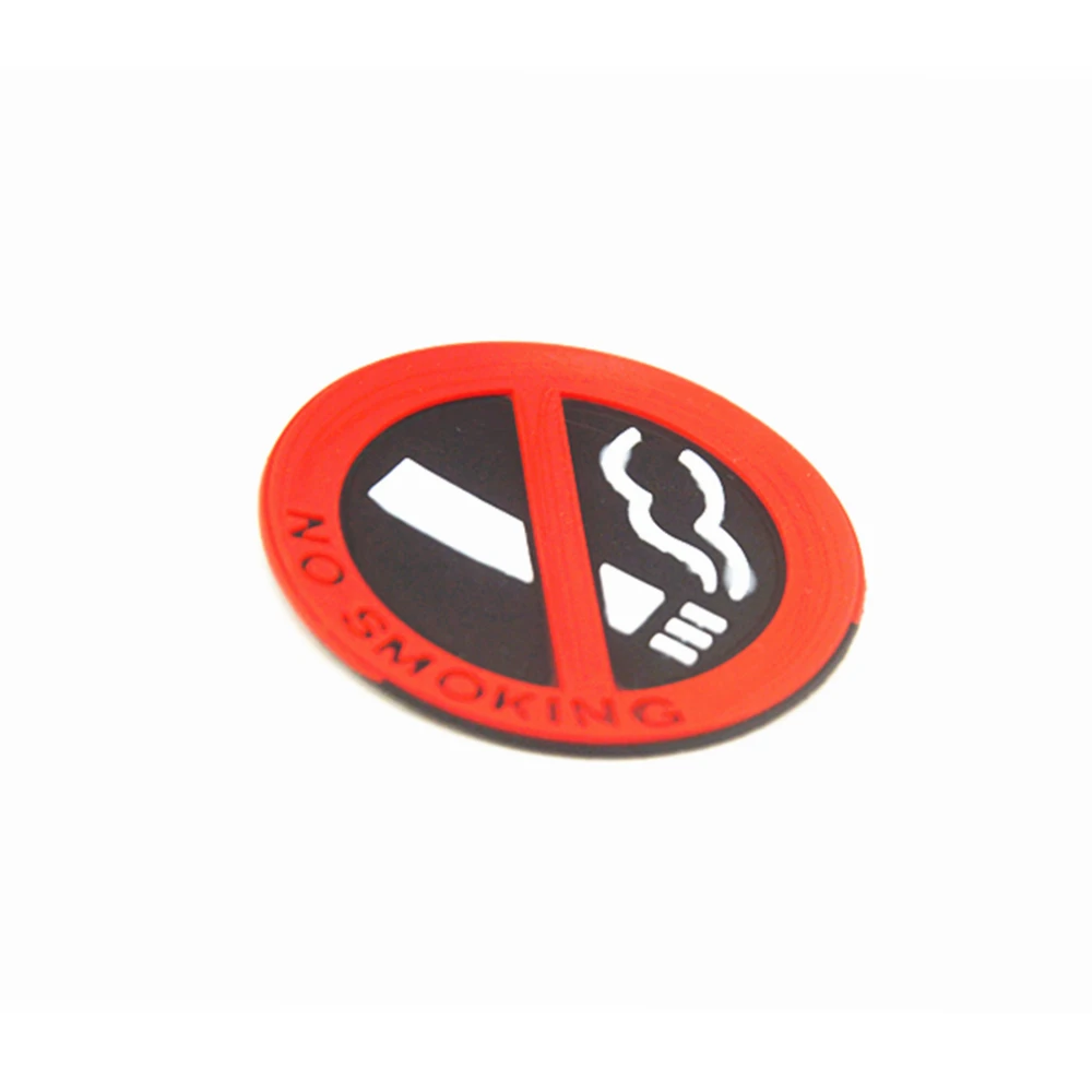 5pcs Universal Rubber NO SMOKING Sign Tips Warning Logo Stickers Car Taxi Door Decal Badge Glue Sticker Promotion car styling view 4