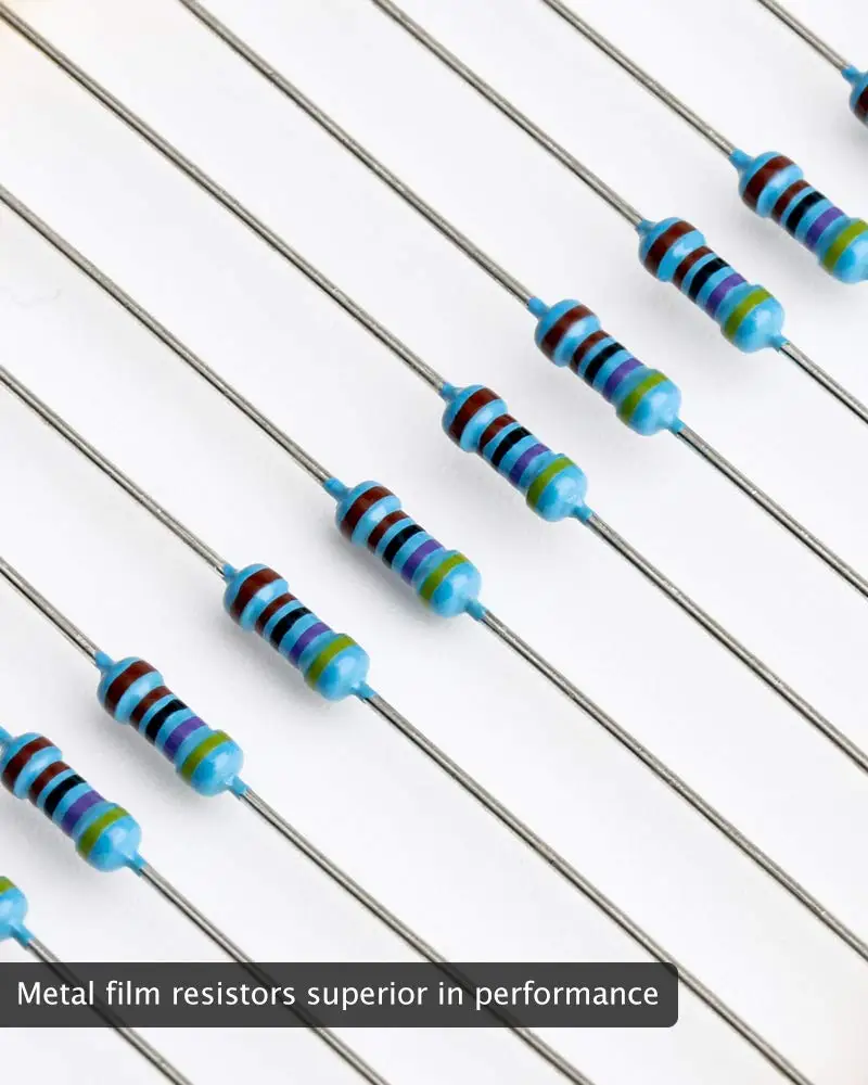 Kit surtido de resistencias de película de Metal con caja de almacenamiento, 2600 valores, 130 W, 10 Ohm-1M Ohm, 0,25 1/4w, 1% Uds.