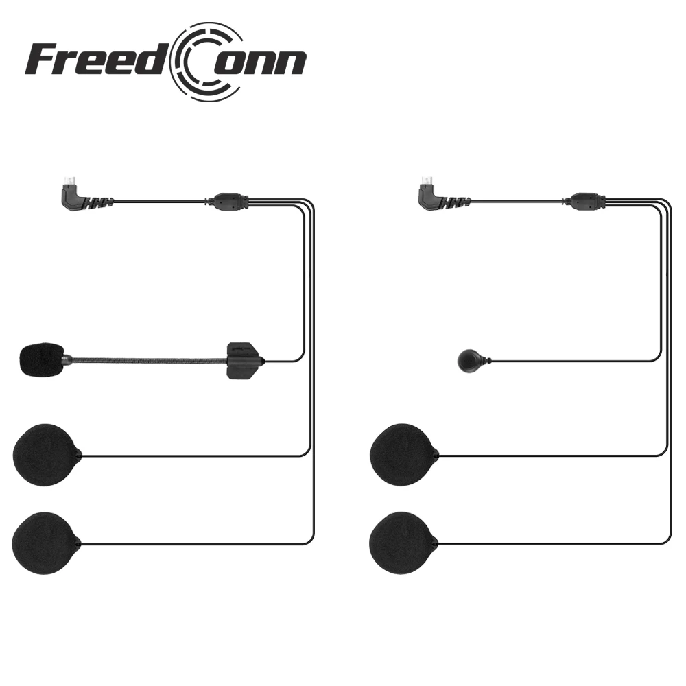 FreedConn Brand 5 Pin Hard/Soft Cable Headphone & Microphone for R1 & R1-PLUS Full/Open Face Helmet Intercom