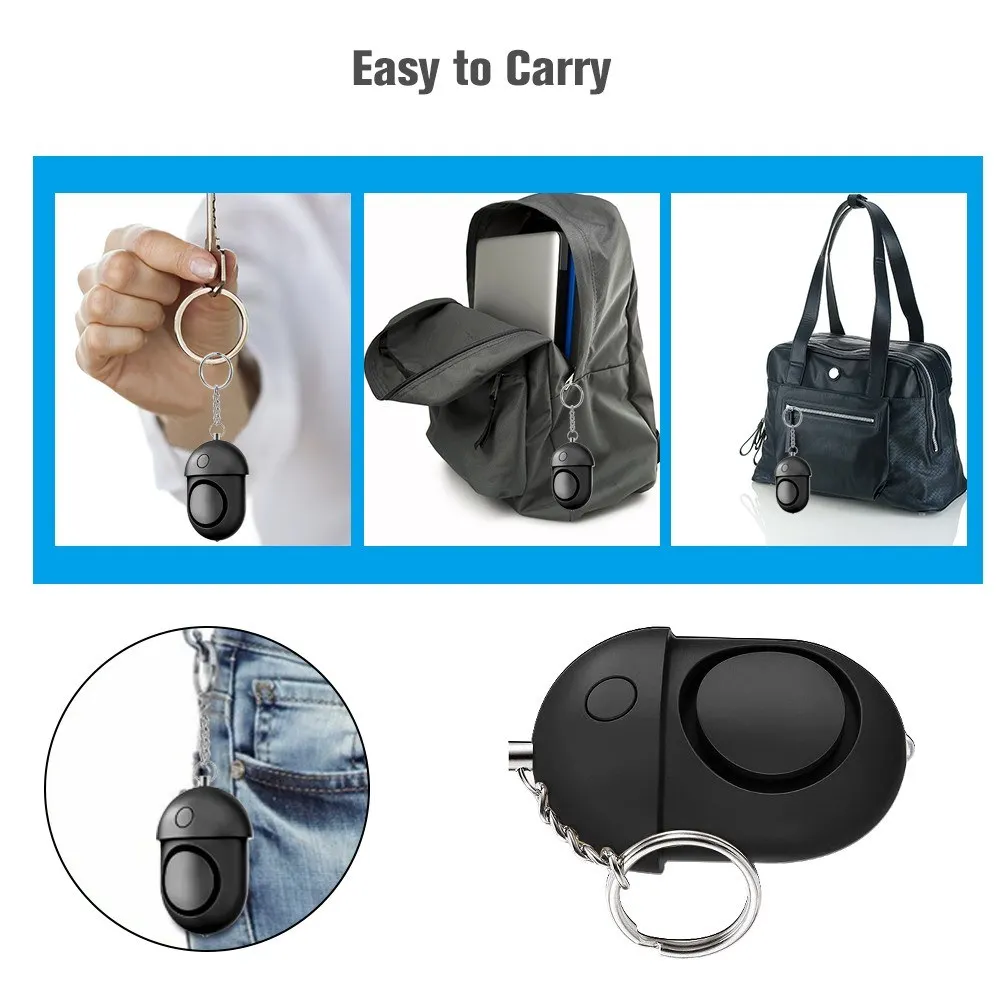 Personal Alarm/ 125-130dB Safe Sound Emergency Self-Defense Security Alarm/ Keychain/ LED Flashlight
