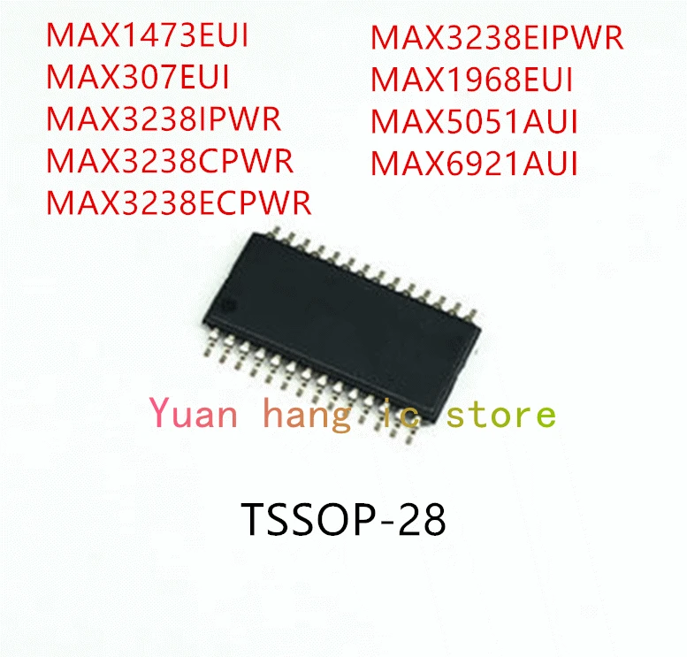 10PCS MAX1473EUI MAX307EUI MAX3238IPWR MAX3238CPWR MAX3238ECPWR MAX3238EIPWR MAX1968EUI MAX5051AUI MAX6921AUI IC