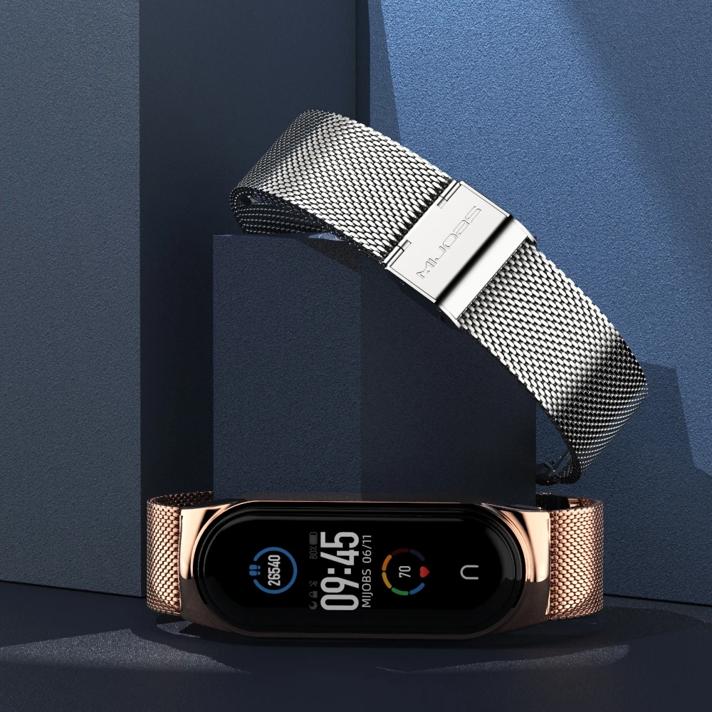 Dây Đeo Cho Mi Ban Nhạc 5 6 7 Vòng Tay Kim Loại Trên Miband 4 Dây Đeo Tay Thép Không Gỉ Cho Mi Band 3 dây Đeo Cho Xiaomi Miband 7 6 5 4