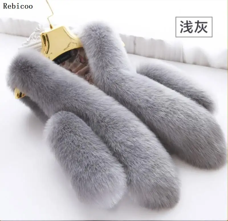 New Fashion winter women's fur vest coat Warm long vests fur vests Women faux fur vest coat outerwear jacket