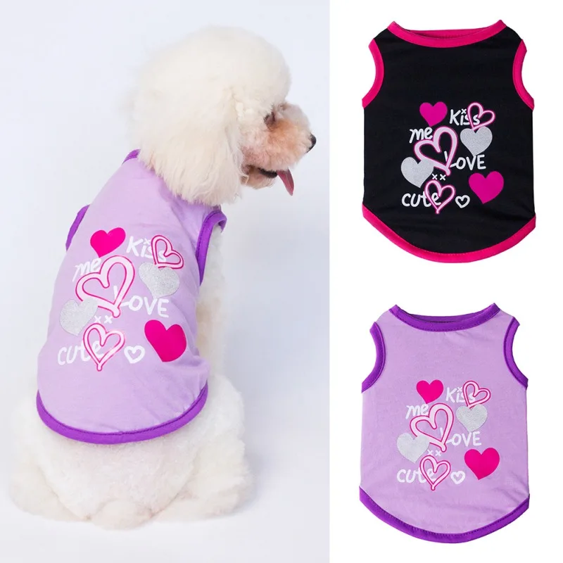 Summer I LOVE MY DADDY MOMMY Dog Vest Pet Dog Clothes For Small Dogs Pets Clothing Cheap Cat Clothing For Dogs Shirt Ropa Perro