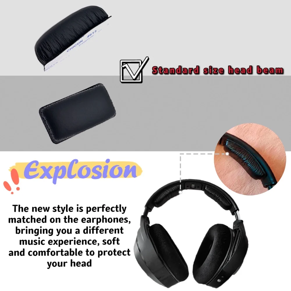 KQTFT Velvet Replacement EarPads for Sennheiser RS165 RS175 RS185 HDR165 HDR175 HDR185 RS195 Headset Pads Earmuff Cover Cushion