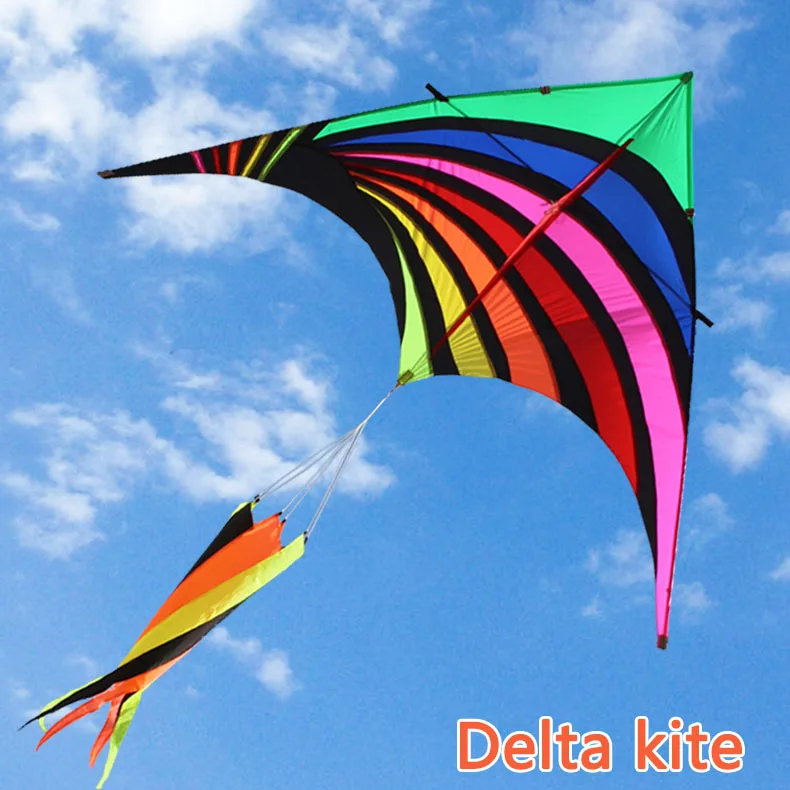 Outdoor fun Big Delta kite single line colorful triangle flying kites for audlts 2.8*1.4m