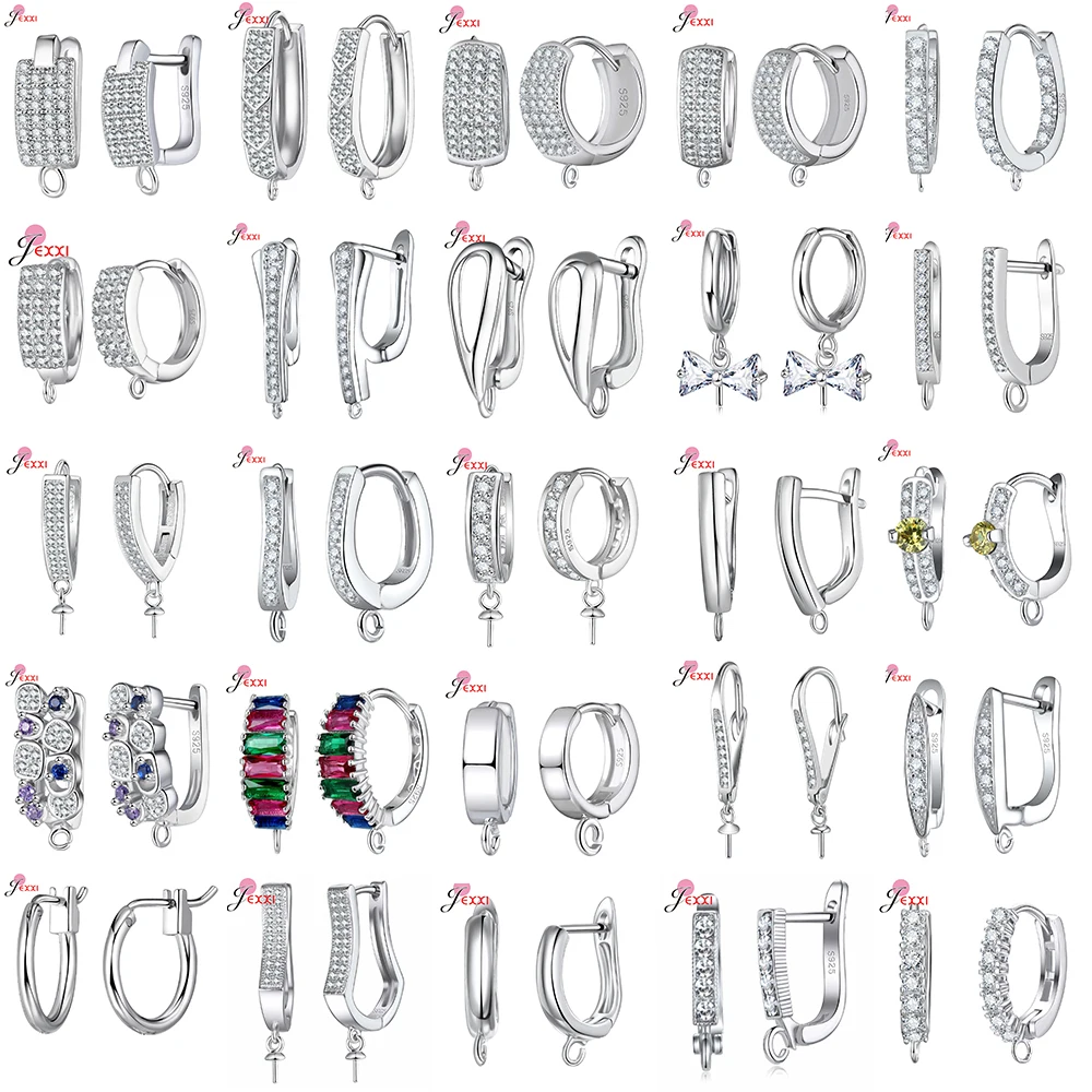 DIY Jewelry Marking 925 Sterling Silver Crystal Earrings Findings Clasps Hooks For Women Handmade Accessories Cheap Wholesale