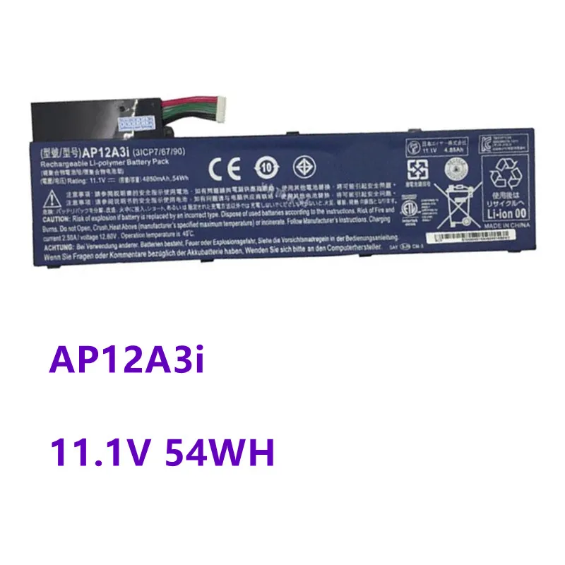 AP12A3i Laptop Battery For Acer Aspire W700 MA50 Tablet M3 M5 U M5-481G M3-581TG M5-481TG-6814 AP12A4i 11.1V 54WH/4850mAh