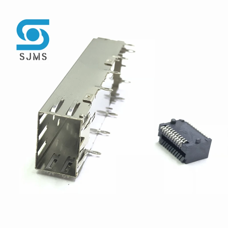 SFP Cage Press-Fit Solder PCB Thick feet For 1*1 20 Pin Fiber optic interface shield housing connector seat