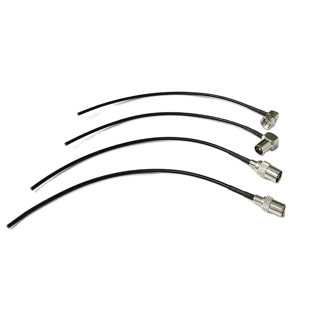 RG174 Cable IEC PAL DVB-T TV Male Plug  Female Jack F Connector Right Angle Wire 20cm Long