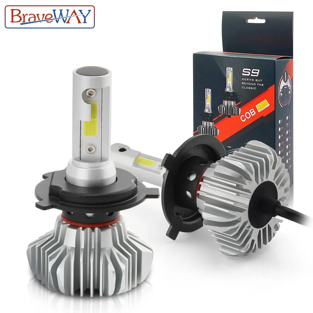 BraveWay LED COB Chip Car Headlight H4 LED H7 9005 HB3 9006 HB4 H11 H8 H1 Car Bulb 10000LM 6500K 12V for Motorcycle Automobile