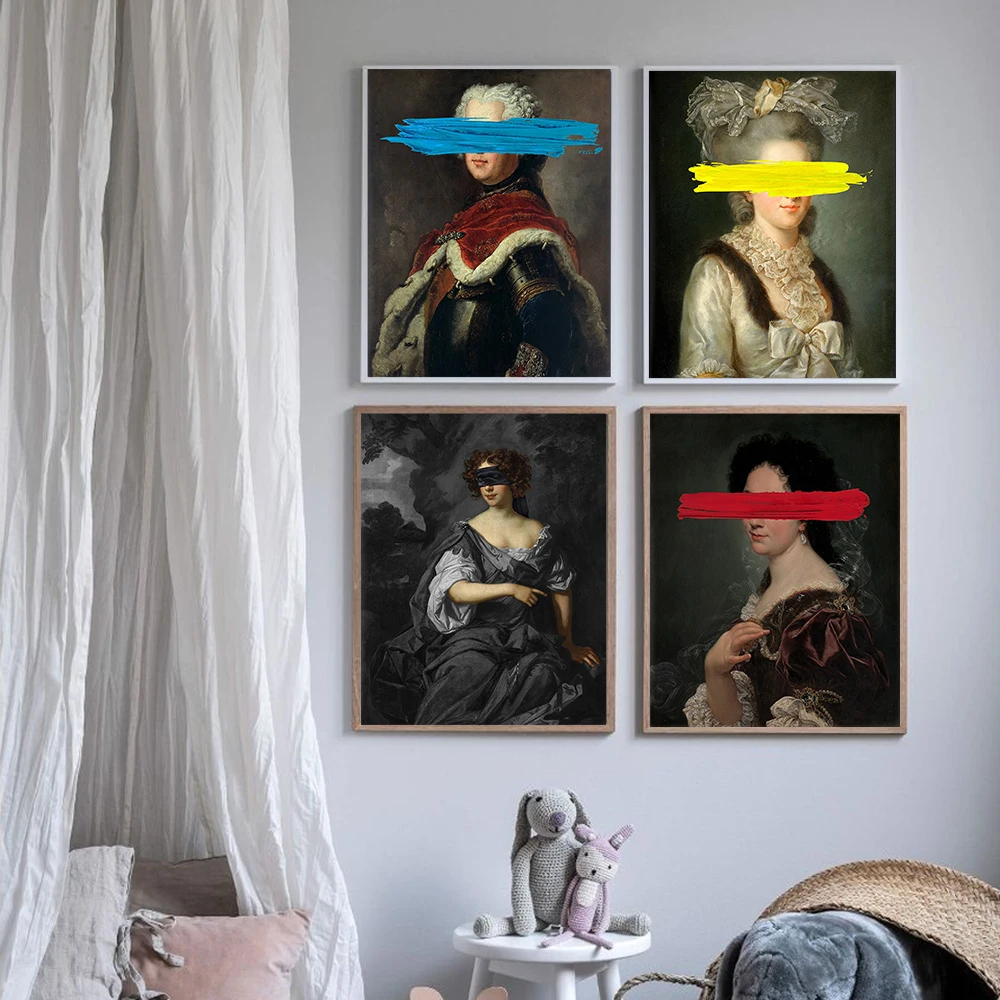 Vintage Palace Posters Art Prints Masked Woman Abstract Classic Canvas Painting Wall Decor Picture For Bedroom Unique Home Decor