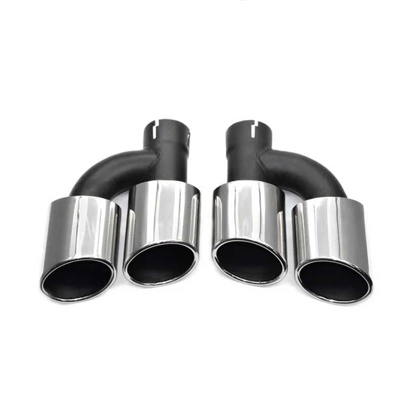 One Set Exhaust Tip For AudI A3 A4 Update S3 S4 304 Stainless Steel Muffler Tail Pipe Tail Throat Nozzles Automobile Accessories