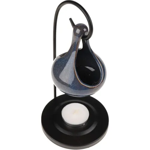 Attach Metal Standing Drop Design Ceramic Censer Blue