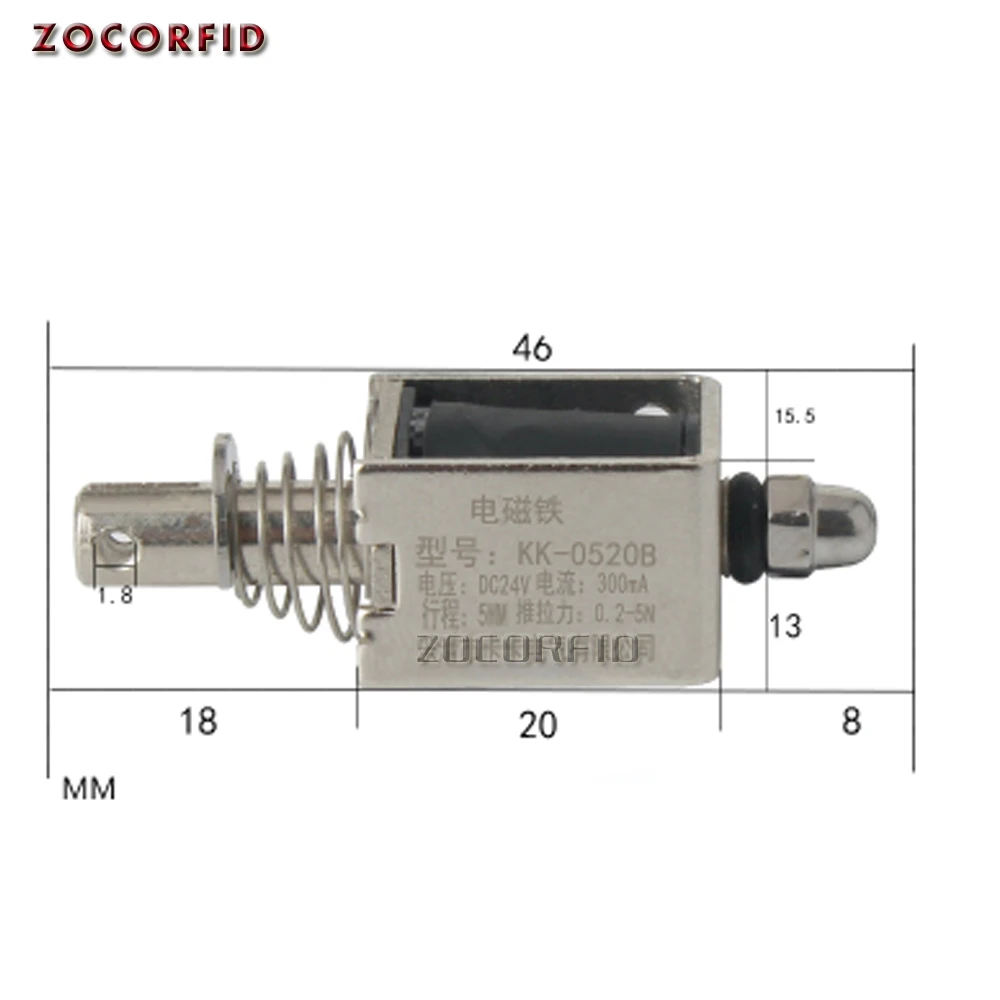 

0520B DC Suction Micro Electromagnet Spring Push Pull Type Rod Solenoid Magnet