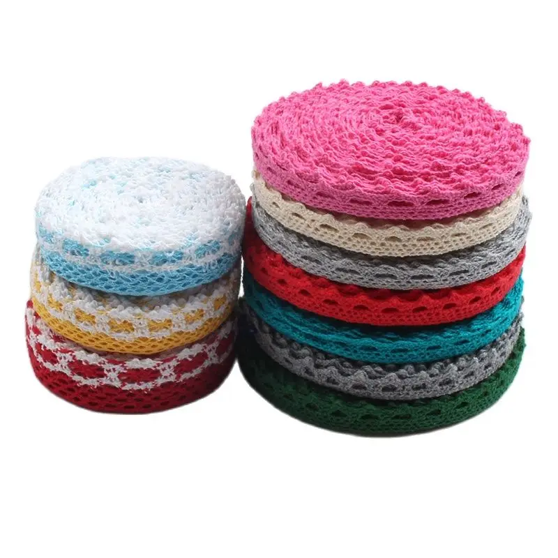 10yards/lot colorful Cotton Lace Ribbon DIY Sewing lace trimming Handmade Patchwork Cloth Hometexile Curtain Craft Accessories