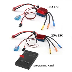 Nowy Rc 25A / 35A ESC bezszczotkowy ESC 2S wodoodporny pyłoszczelny elektroniczny kontroler prędkości z kartą programową do 1/16 1/18 RC Car