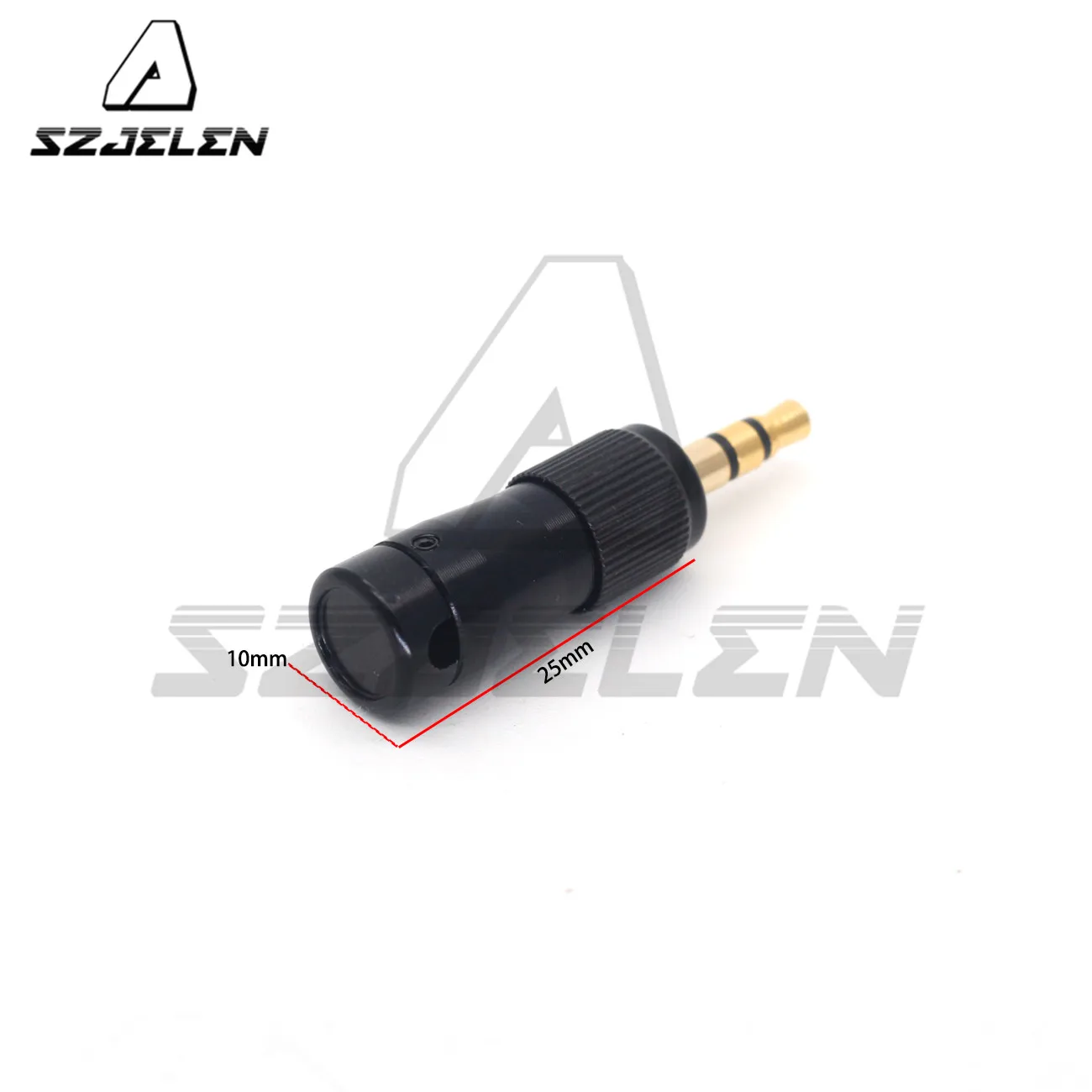 Rotatable 3.5 mm TRS connector with flat cap right angle elbow