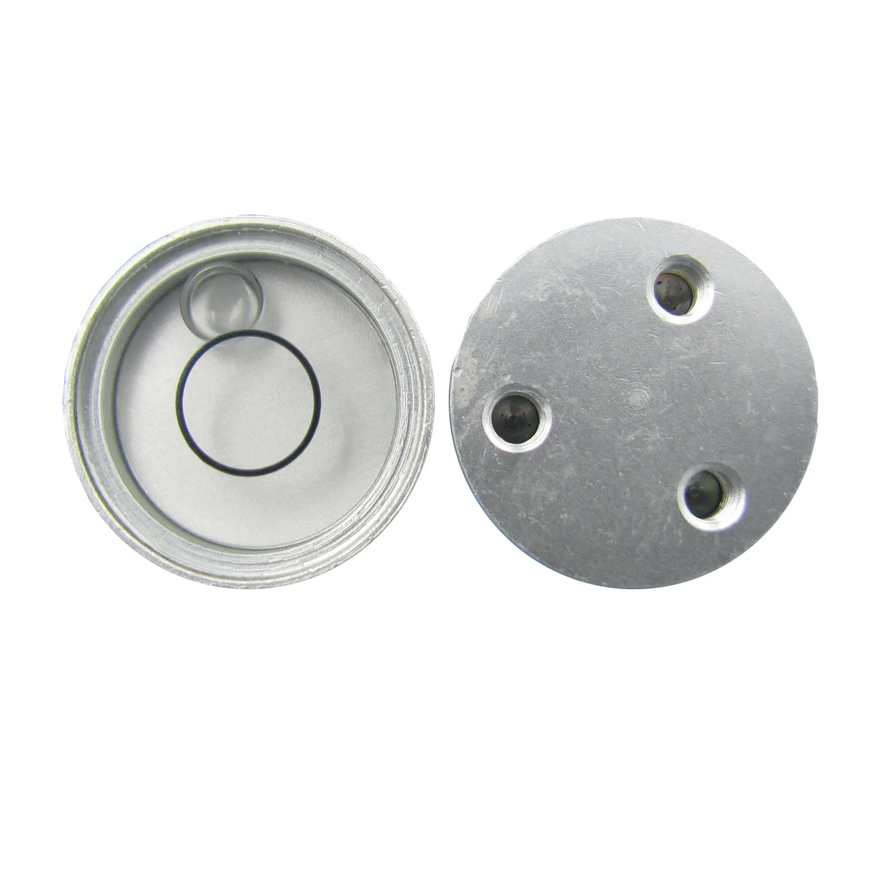 HACCURY 19*11mm Alloy metal shell Round bubble level Metal horizontal bead Accuracy 15\'/2mm Silver Color