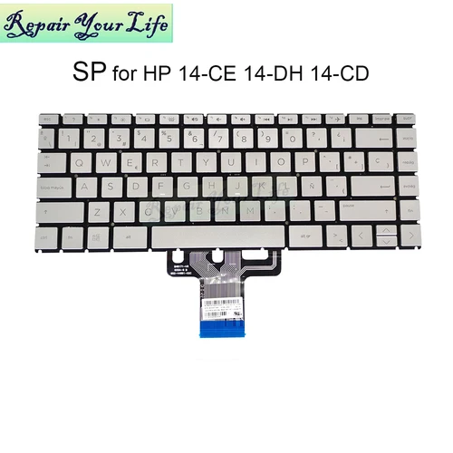 SP/LA español latino teclado retroiluminado portátil sin luz para HP Pavilion x360 14-CE 14-DH 14-cd 14m-cd 14t-cd 14-CE000 L47854-171