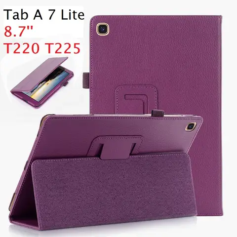 삼성 갤럭시 탭 A7 라이트 2021 8.7 T220 T225 케이스에 대한 스탠드 Coque 삼성 A7 라이트 8.7 T220 커버에 대한 자기 스마트 PU Funda