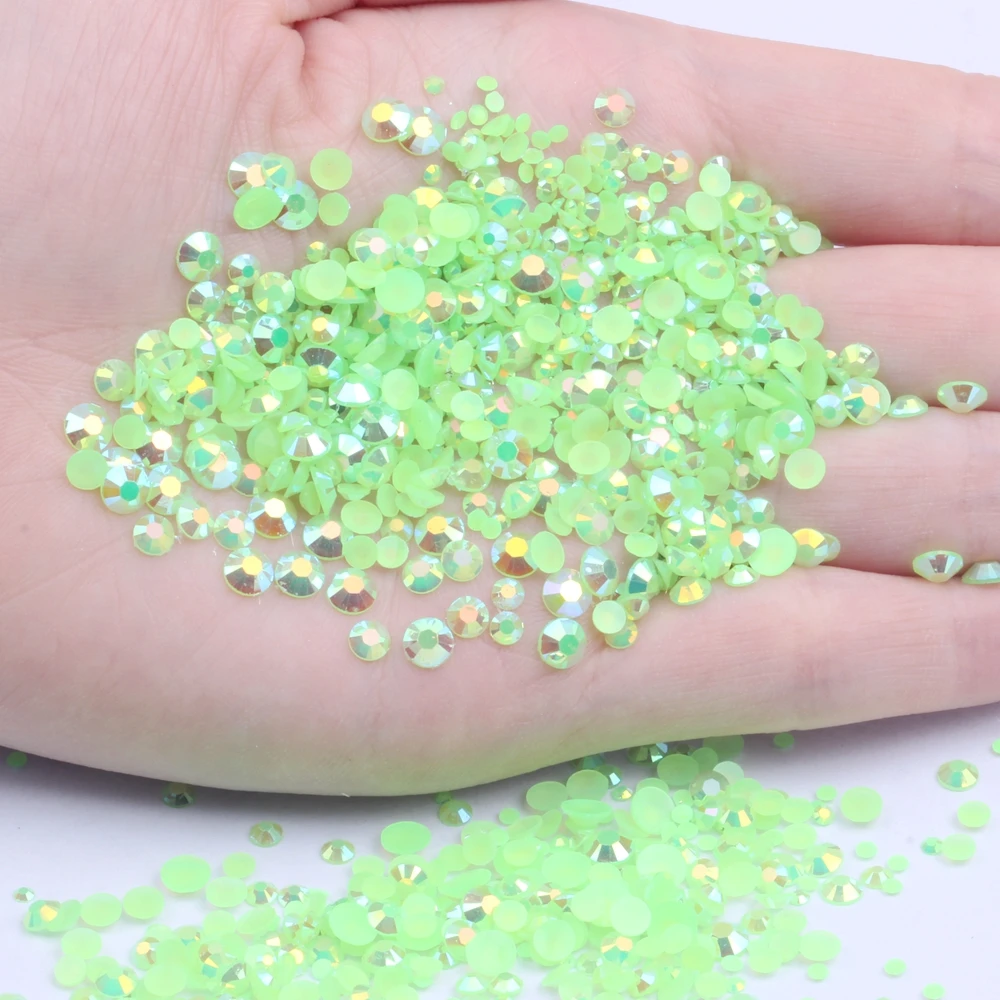 DIY Nail Gems 1000pcs 2 3 4 5mm Mixed Sizes Resin Rhinestones Flatback Round Glue On Non Hotfix Stones Appliques For Craft