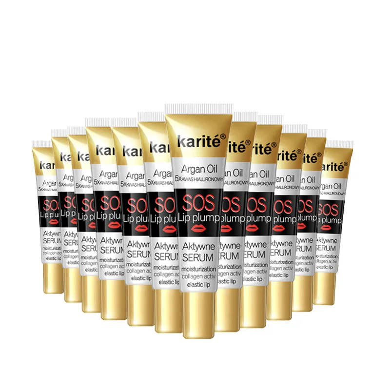 Lip Maximizer SOS Lip Plumper Oil Karite Lip Plump Moisturizing Lip Plumper Gloss Argain Oil Serum Moisture Lip gloss12PC