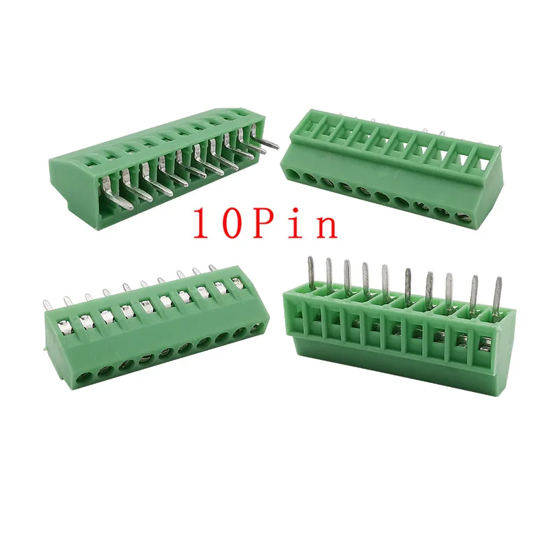 2,54 mm/0,1 Zoll Rastermaß PCB-Schraubklemmenblock-Anschluss 2P 3P 4P 5P 6P 7P 8P 9P 10P 12P 16Pin-Klemmen 150V 6A für 26-18AWG-Kabel