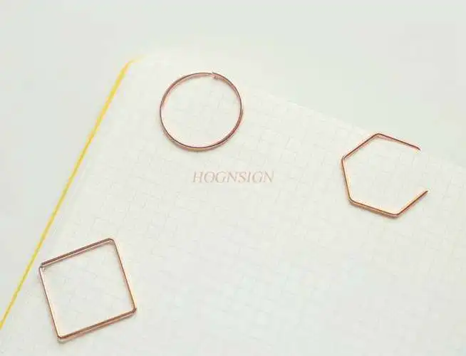 24pcs Shaped Rose Gold Paper Clip Geometric Shape Multifunctional Korean Bookmark Cute Paper Clip Small Fresh Metal Pin