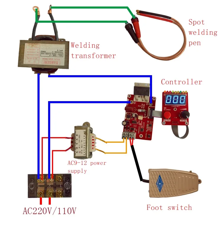 NY-D02 V0.01  Double Pulse Encoder Spot Welding Machine Time Current Controller Control Panel Board Adjustable Digital Display