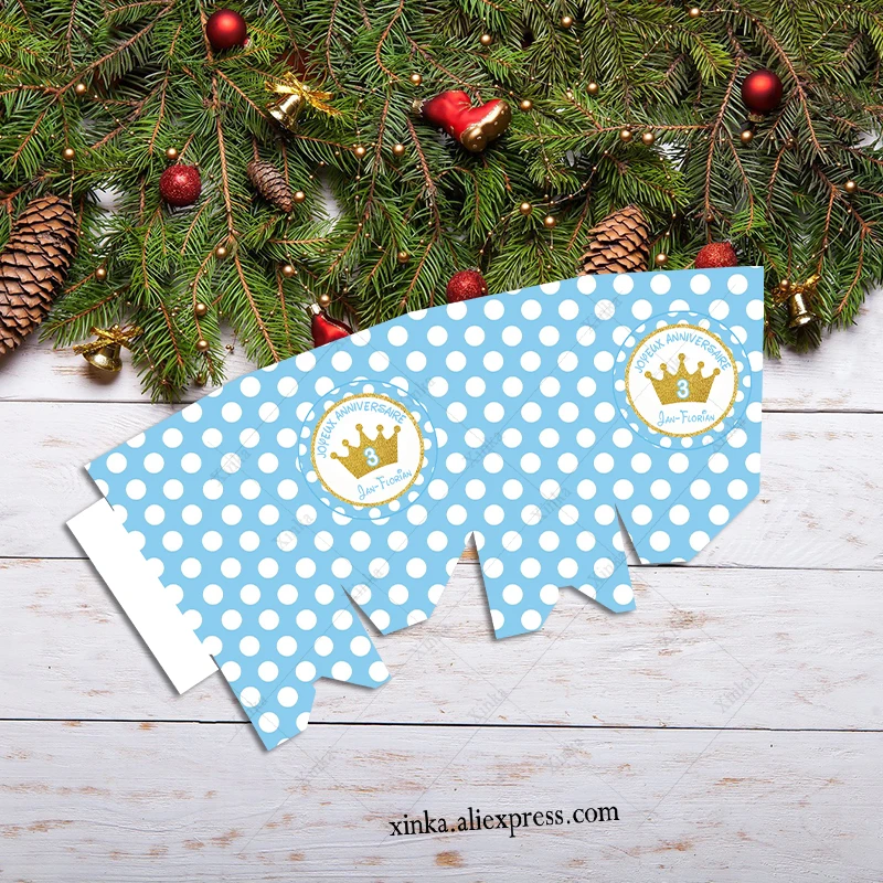 العرف ورقة صغيرة الفشار كأس صناديق الكرتون كعكة توبر تسمية مستديرة المعمودية فستان صندوق الأطفال حفلة عيد ميلاد الديكور #3