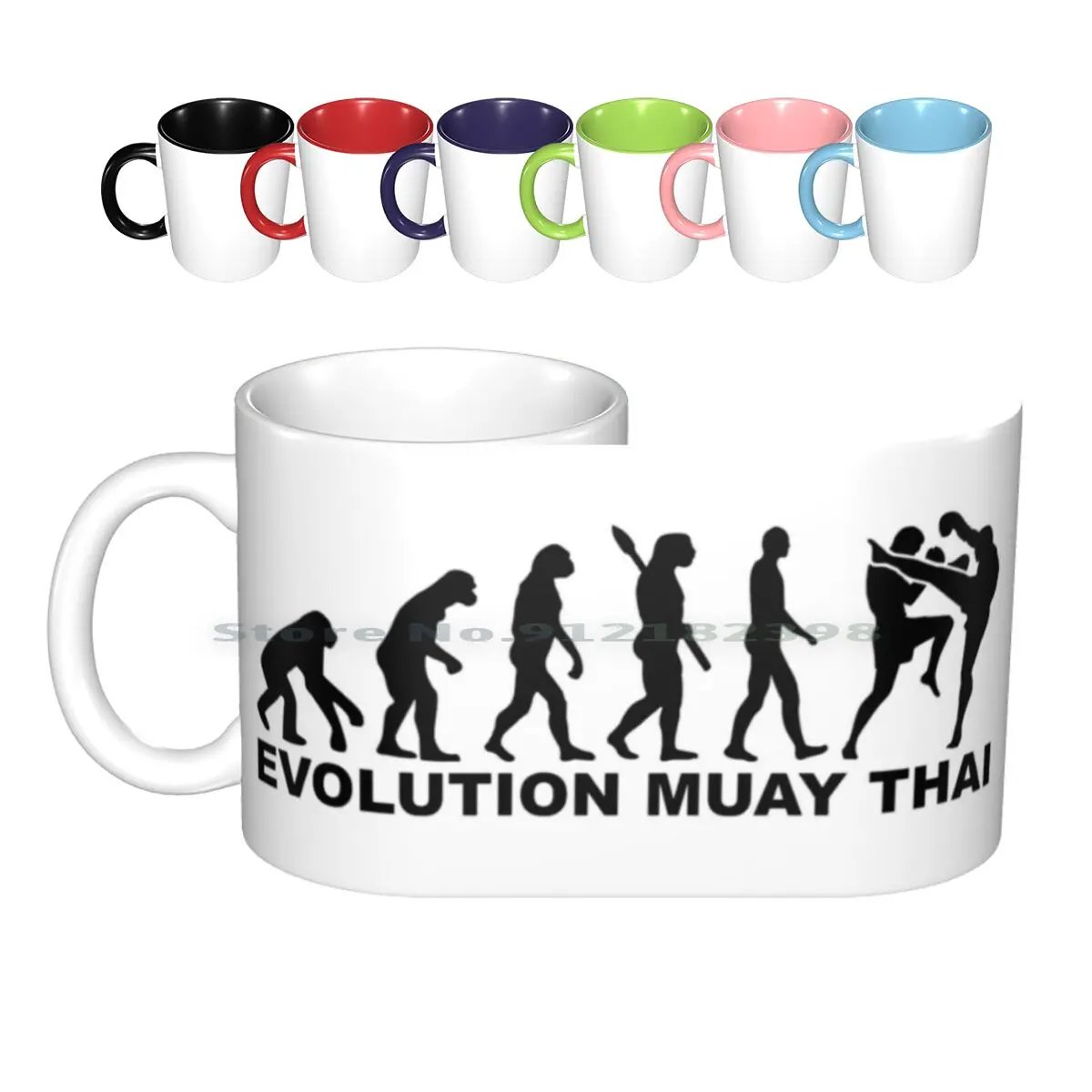 Evolution Muay Thai Ceramic Mugs Coffee Cups Milk Tea Mug Evolution Muay Thai Martial Fight Fighter Kickboxing Thailand Boxing