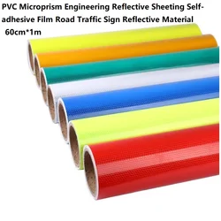 Hohe Sichtbarkeit PVC Mikroprismenring Engineering Reflektierende Folie Selbst-adhesive PVC Reflektierende Film Für Straße Verkehrs Warnung Zeichen