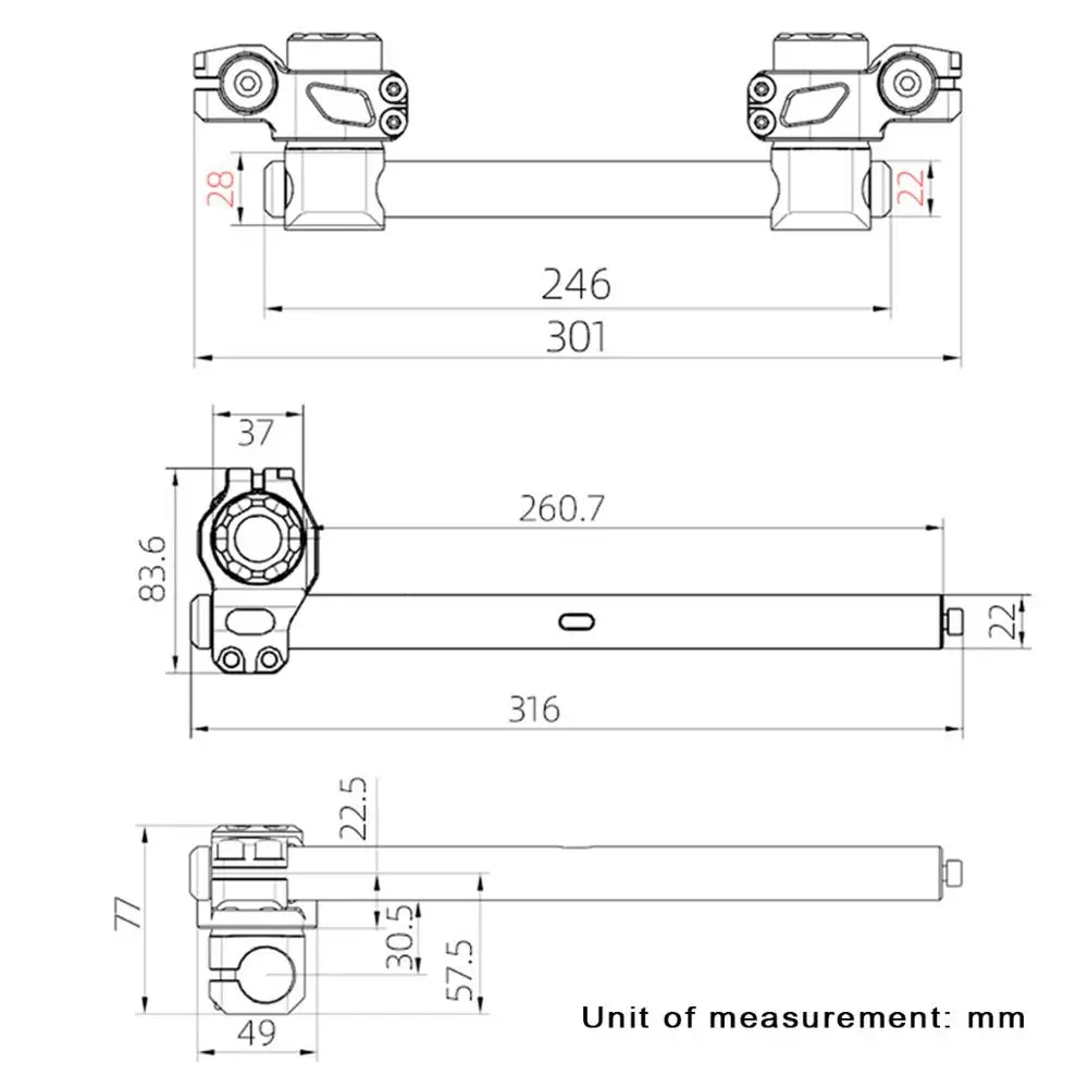 For Yamaha XMAX 125-250-300-400 2023 X MAX CNC Motorcycle Handle Bar Steering Wheel Strengthen Adjustable Cross Bar Handlebar